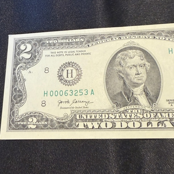 Uncirculated $2 bill with very low serial number.
(H00064253A) - 2017 - Picture 4 of 4